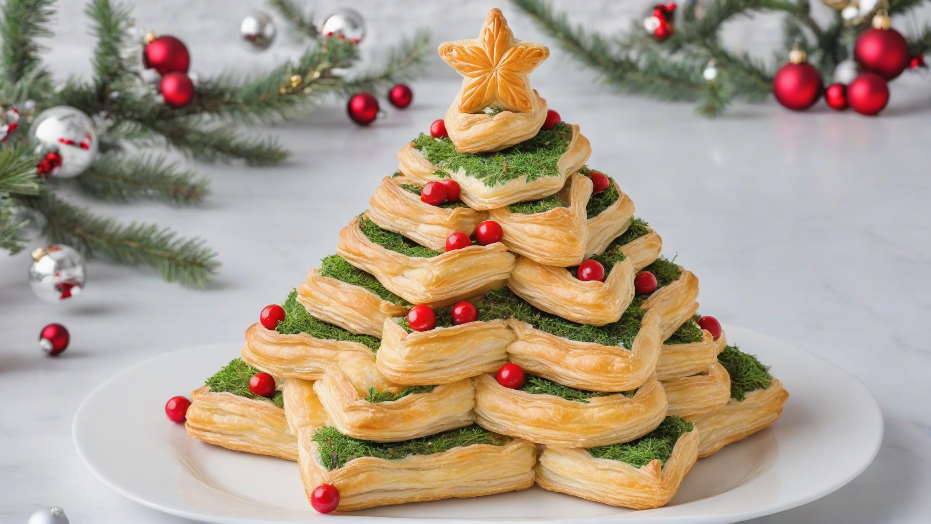 Albero di Natale di Pasta Sfoglia