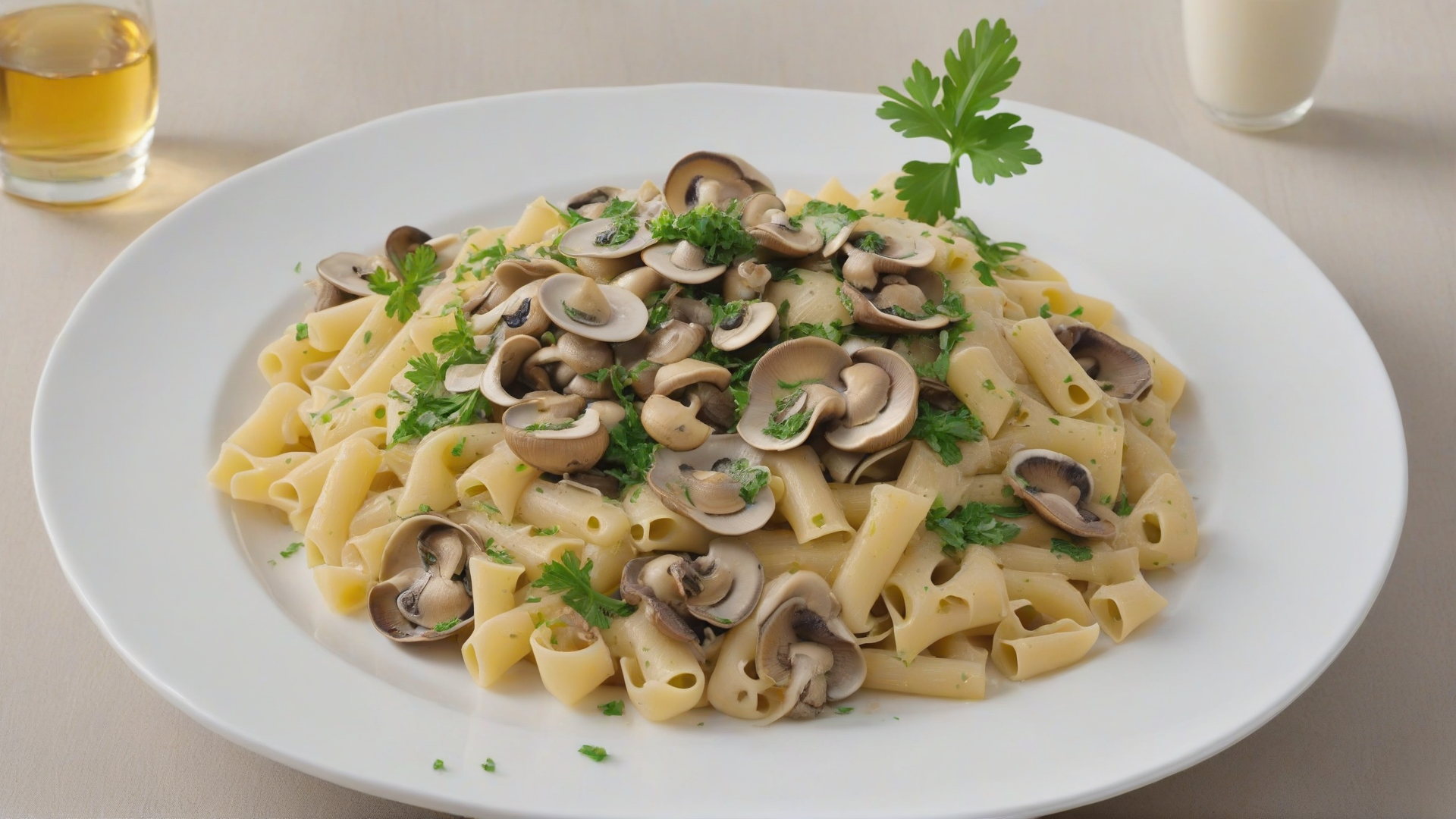 Pasta con Funghi Champignon