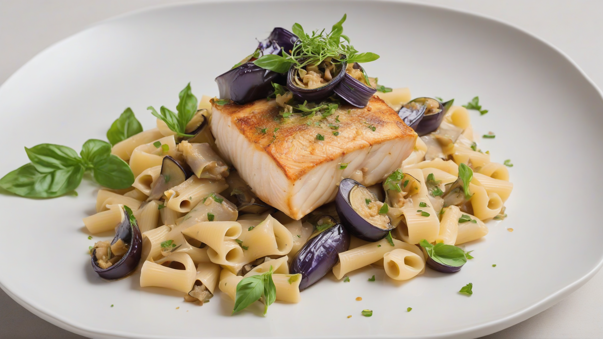 Pasta con Pesce Spada e Melanzane