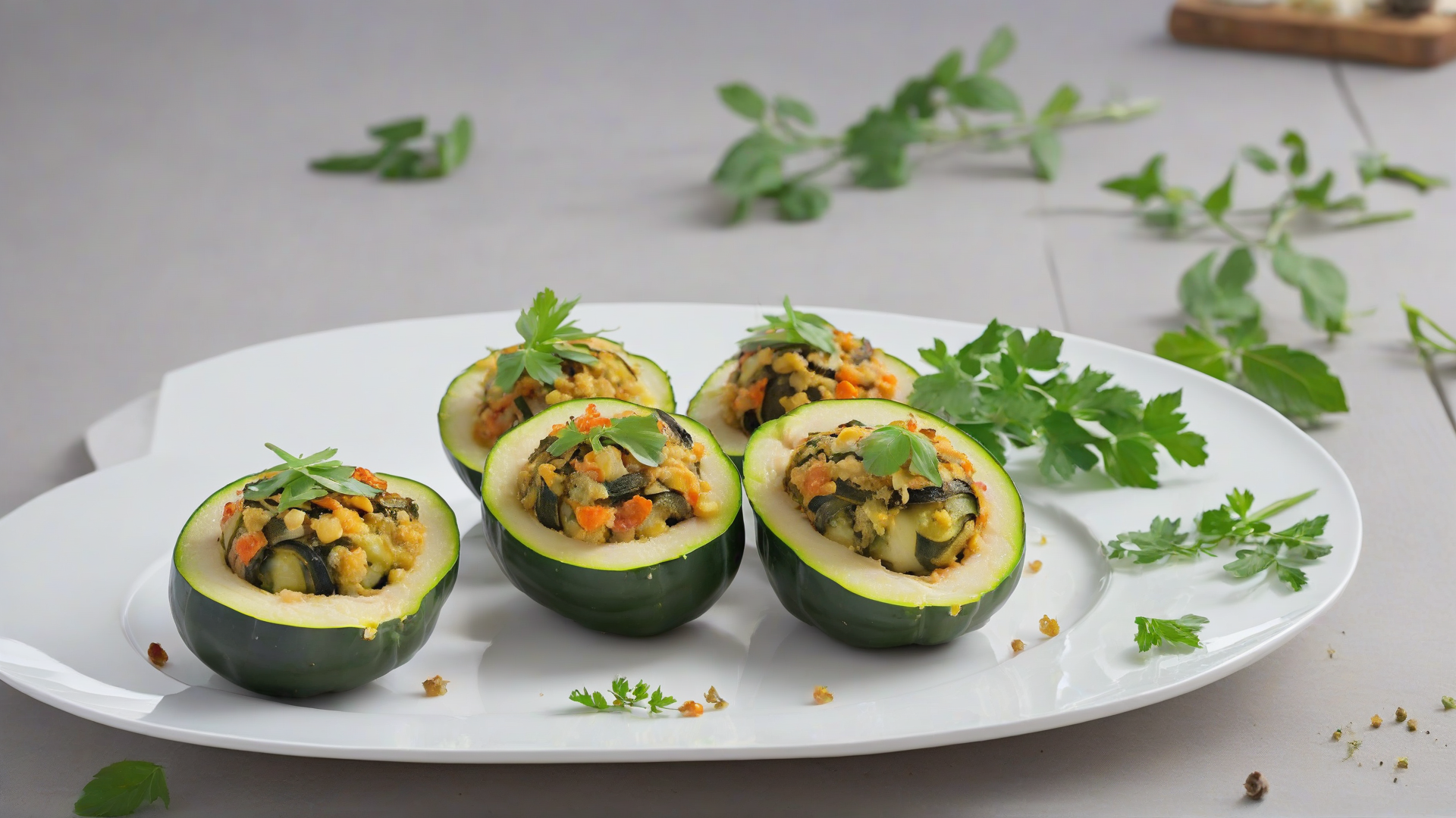 Zucchine ripiene vegetariane al forno - Cotto e Postato