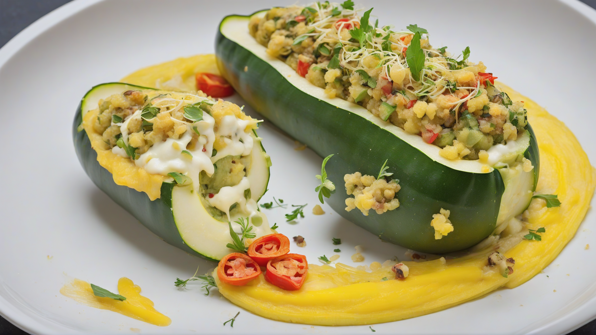 Zucchine ripiene senza carne