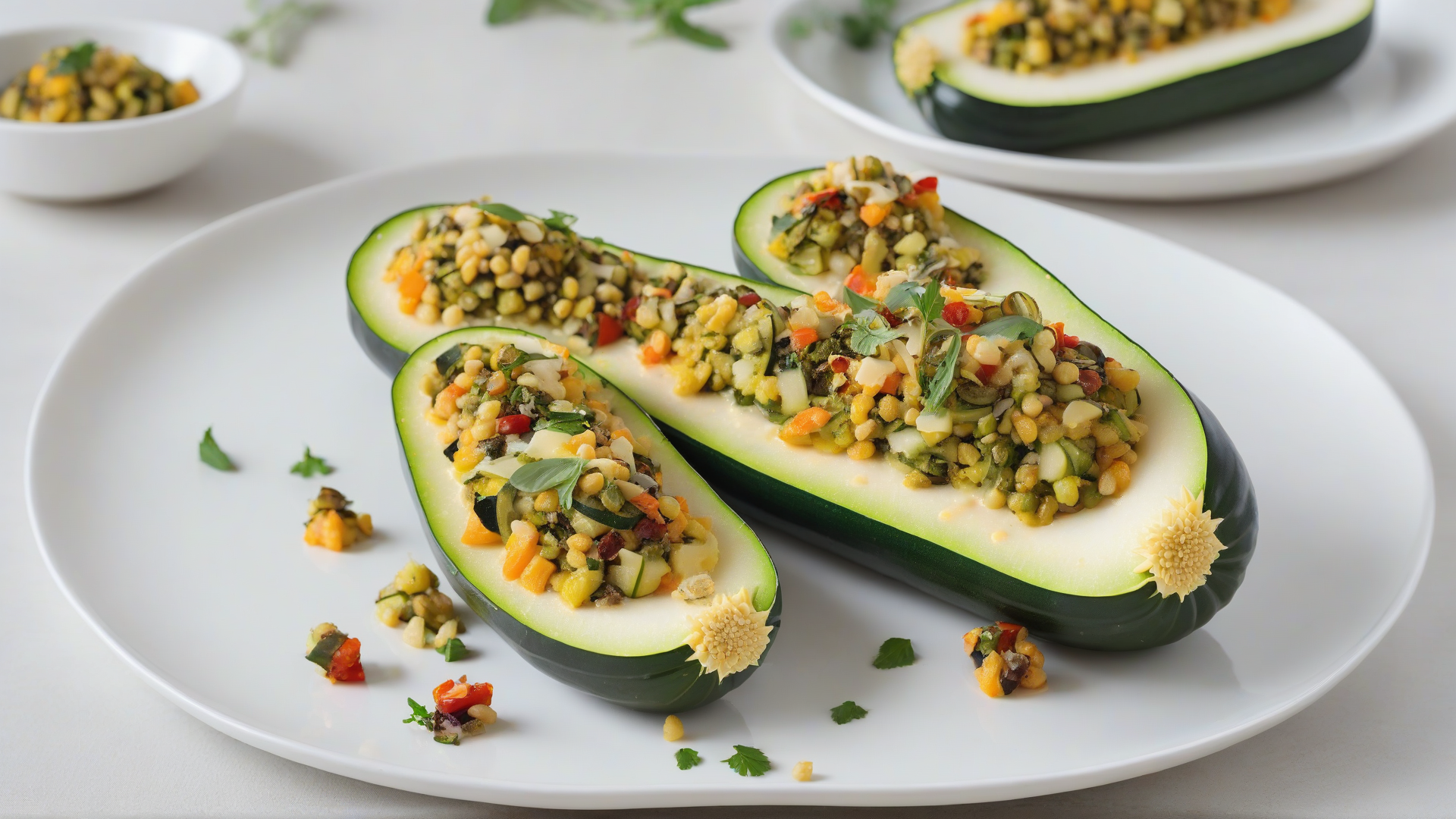 Zucchine ripiene vegetariane al forno - Cotto e Postato